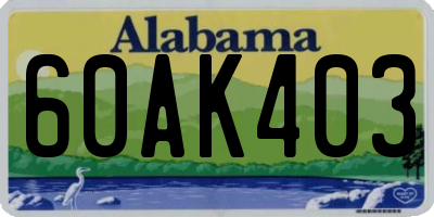 AL license plate 60AK403