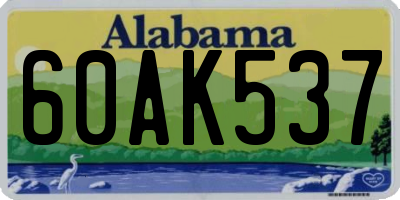 AL license plate 60AK537