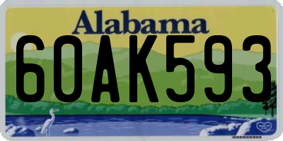 AL license plate 60AK593