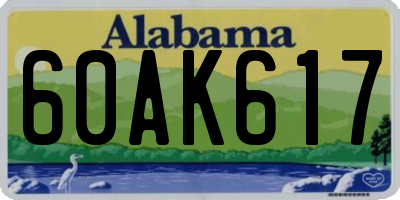 AL license plate 60AK617