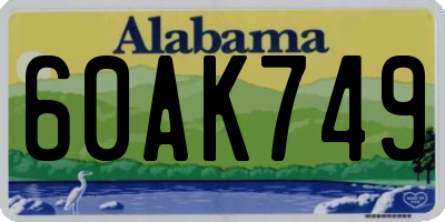 AL license plate 60AK749