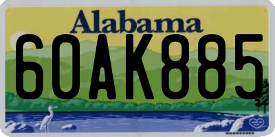 AL license plate 60AK885