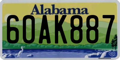 AL license plate 60AK887