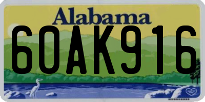 AL license plate 60AK916