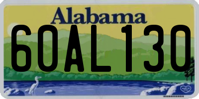 AL license plate 60AL130