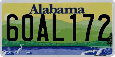AL license plate 60AL172