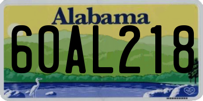 AL license plate 60AL218