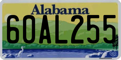 AL license plate 60AL255