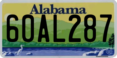 AL license plate 60AL287