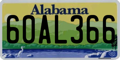AL license plate 60AL366