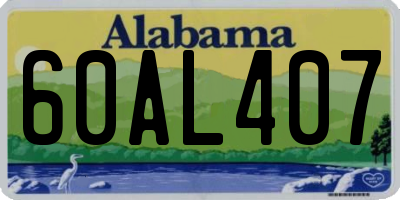 AL license plate 60AL407
