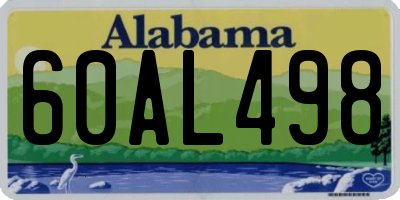 AL license plate 60AL498