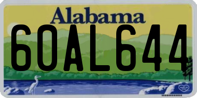 AL license plate 60AL644