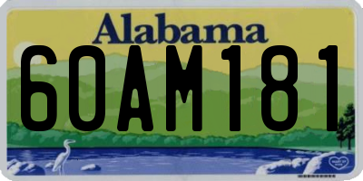 AL license plate 60AM181