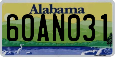 AL license plate 60AN031