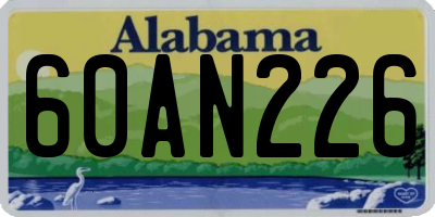 AL license plate 60AN226