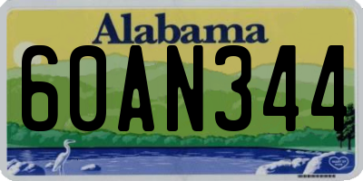 AL license plate 60AN344