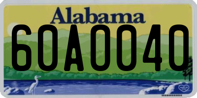AL license plate 60AO040