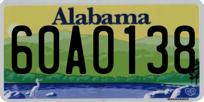 AL license plate 60AO138