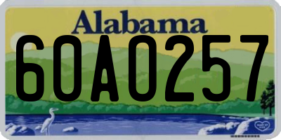 AL license plate 60AO257