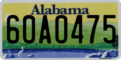 AL license plate 60AO475