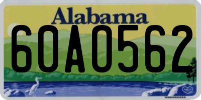 AL license plate 60AO562