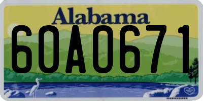 AL license plate 60AO671