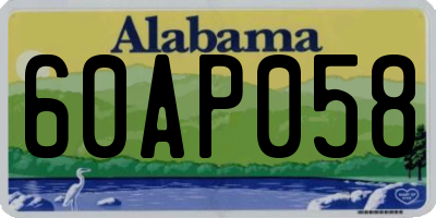AL license plate 60AP058
