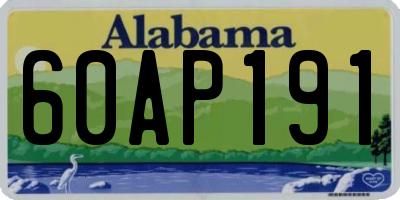 AL license plate 60AP191