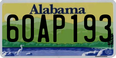 AL license plate 60AP193