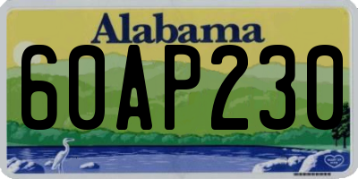 AL license plate 60AP230