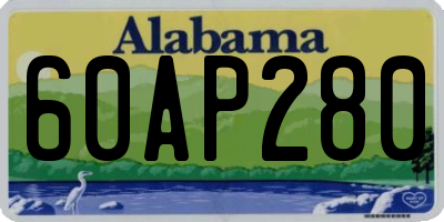 AL license plate 60AP280