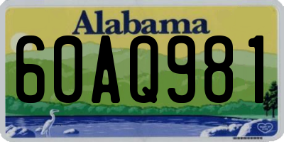 AL license plate 60AQ981