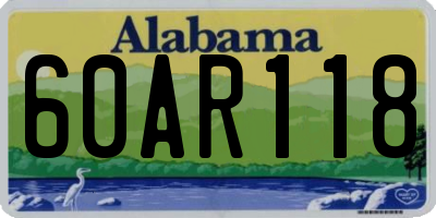 AL license plate 60AR118