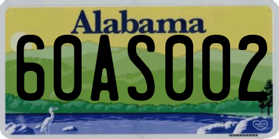 AL license plate 60AS002