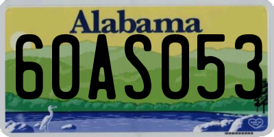 AL license plate 60AS053