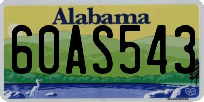 AL license plate 60AS543