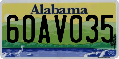 AL license plate 60AV035