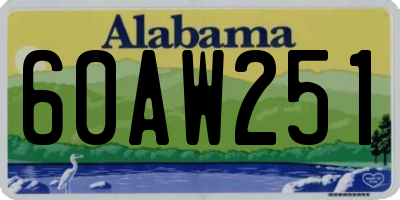 AL license plate 60AW251