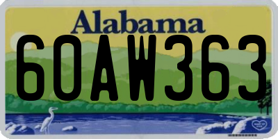 AL license plate 60AW363