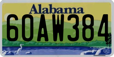 AL license plate 60AW384