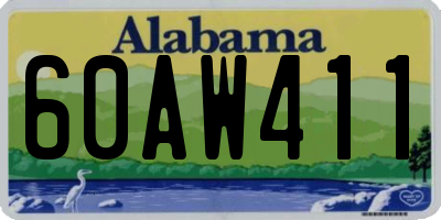 AL license plate 60AW411
