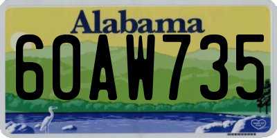 AL license plate 60AW735