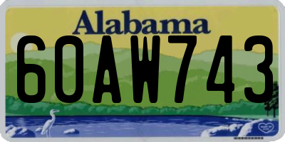 AL license plate 60AW743