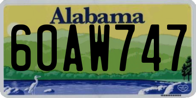 AL license plate 60AW747