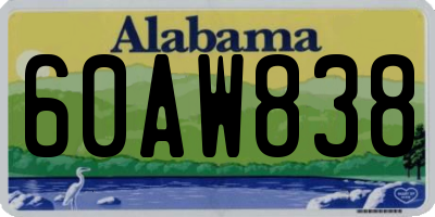 AL license plate 60AW838