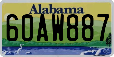 AL license plate 60AW887