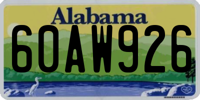 AL license plate 60AW926