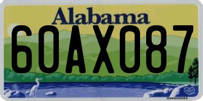 AL license plate 60AX087