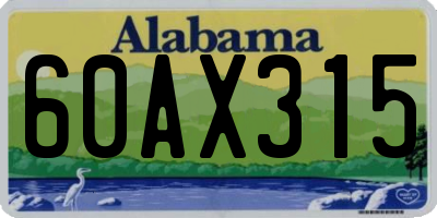 AL license plate 60AX315